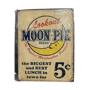Lookout Moon Pie Marshmallow Sandwich Metal Sign Tin Garage Rustic 8" x 12" - DT